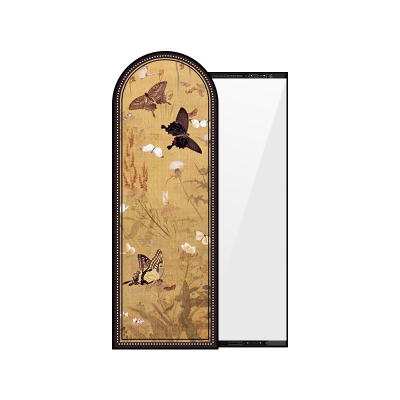 中古风隐藏式全身镜装饰画玄关走廊可推拉关闭遮挡隐藏穿衣镜壁画