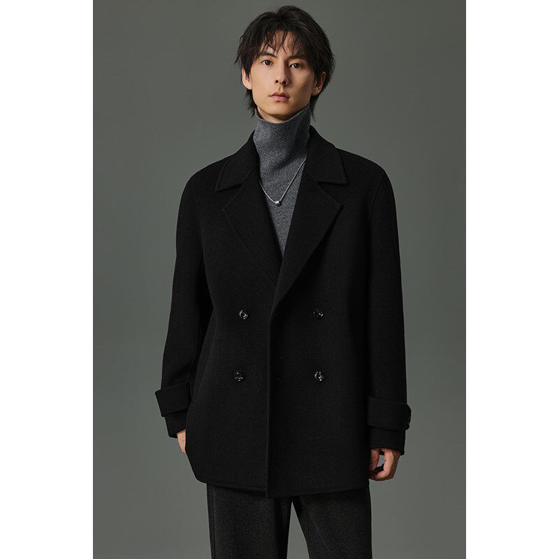 【储格】重磅双面羊毛呢子短款大衣男2024冬季新款西服外套西装