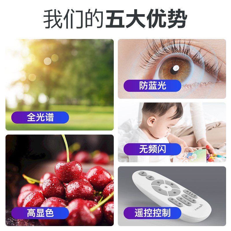 护眼灯泡led智能无极调光全光谱e27螺口家用节能超亮吊灯台灯泡