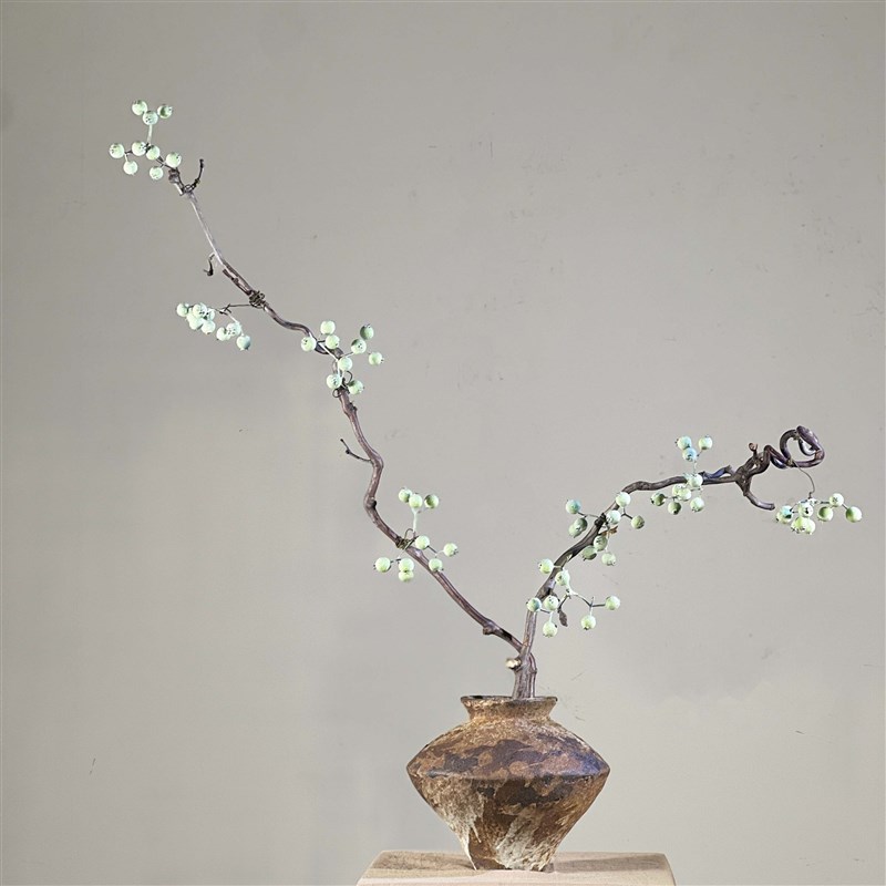 天然龙枣树中式花艺枯枝花瓶插花干花侘寂风禅意室内造景花材装饰图片