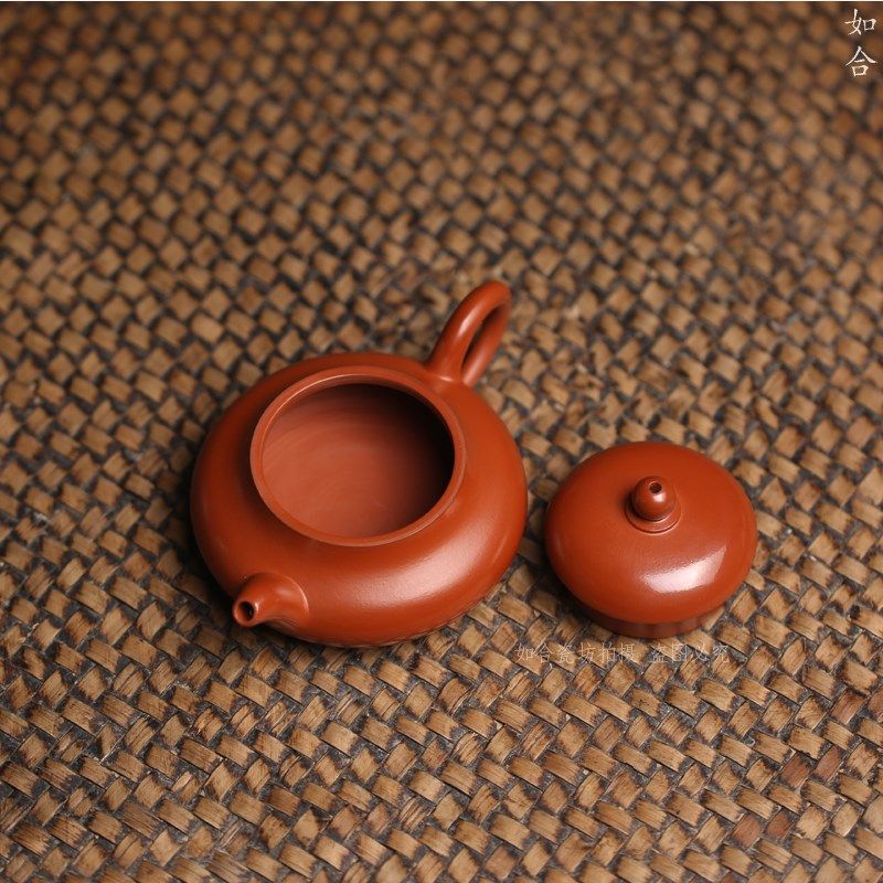 紫砂朱泥 小玉乳壶功夫茶壶冲茶半手工手拉茶具入门实用家用可养