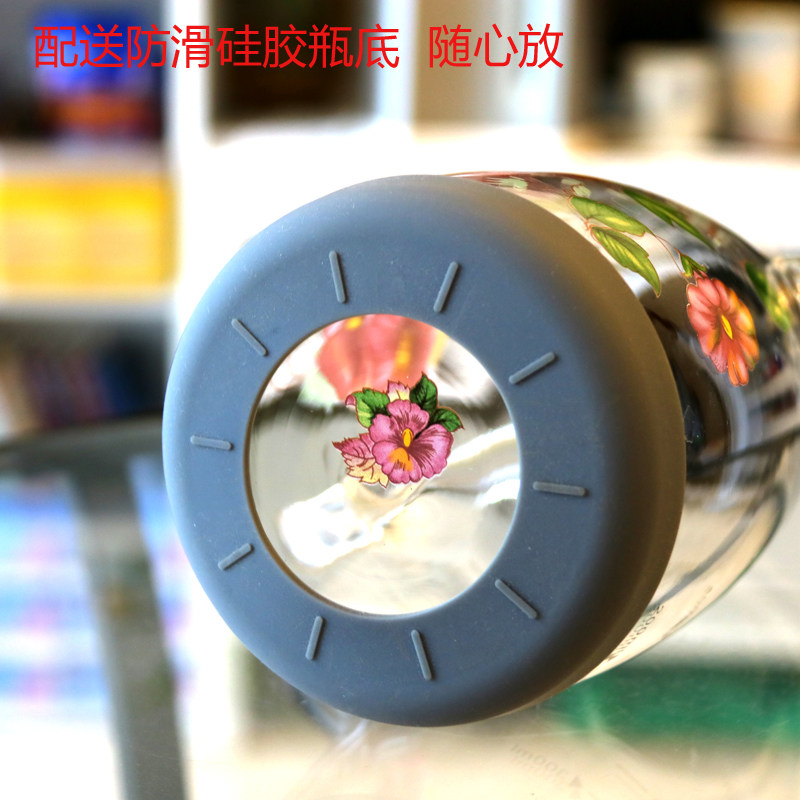 韩国喇叭花色大容量玻璃油壶带刻度耐高温防挂防漏油酱油醋调料瓶