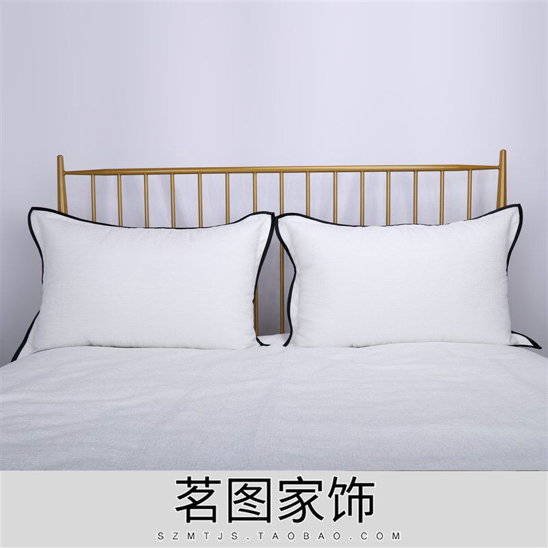 样板房家具展厅新中式床品套件红色抱枕靠包靠垫搭毯软装设计师款