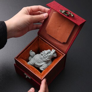 创意龙龟玄武青砂石乌龟茶宠桌面招财小摆件鱼缸造景工艺品装饰品
