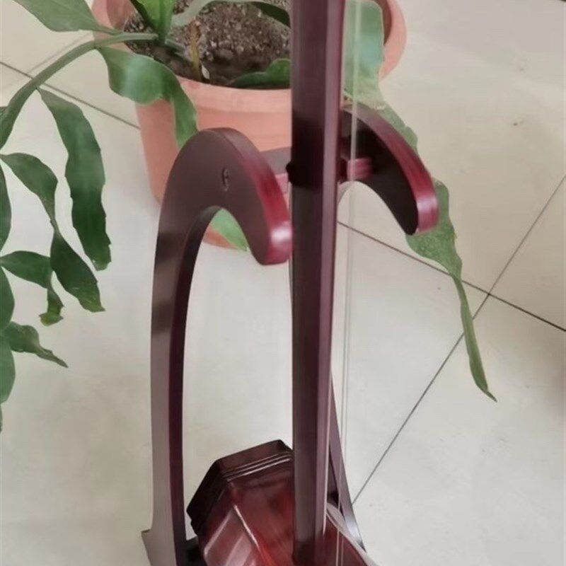 木制二胡立式展示架京胡板胡专用支架 琴地架底座可调式乐器架