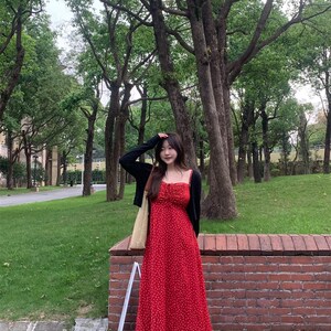 DEMA小德玛茶歇法式碎花吊带连衣裙女装春夏无袖内搭长裙微胖大码