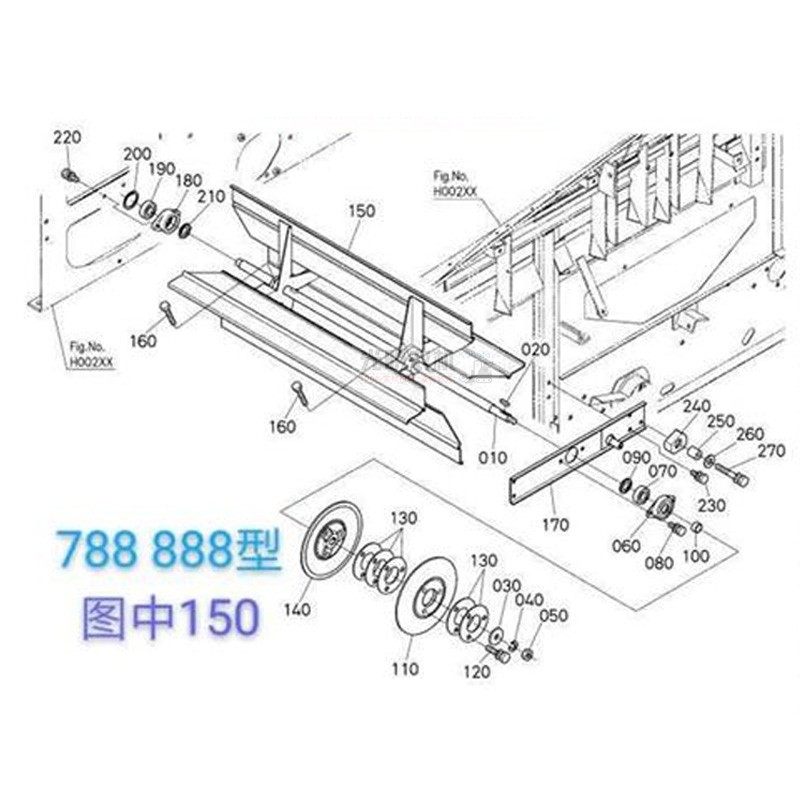 久保田588收割机配件888主风扇叶片风叶5K101 5K164 25190鼓风机