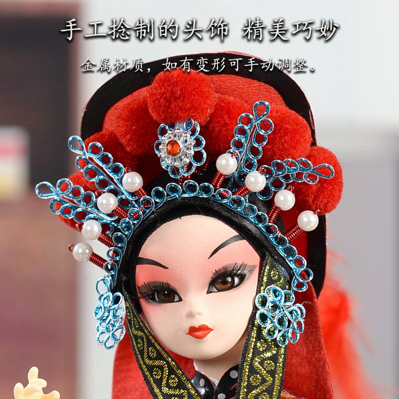 中国风特色北京绢人京剧娃娃戏曲人偶黑神话孙悟空摆件送老外礼品