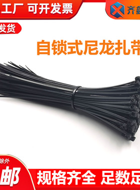 黑色自锁式尼龙扎带绑扎带扎线带电线固定塑料捆扎带线扎条束带