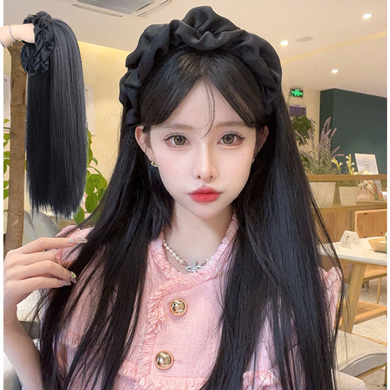 发箍假发女一体式大波浪高颅顶全头套式U型长发半头套时尚假发图片