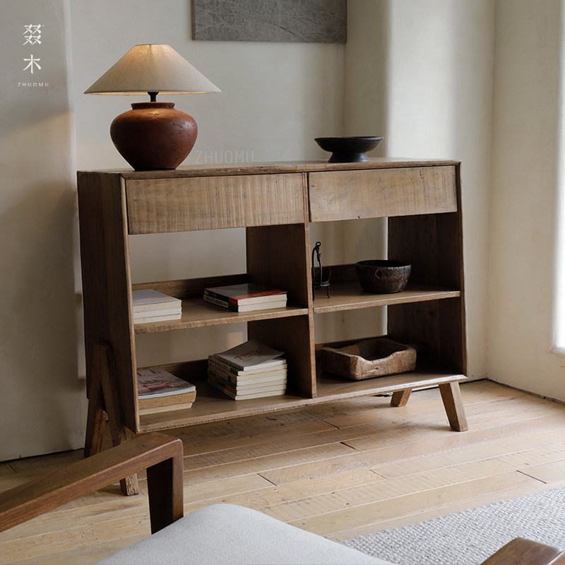叕木/旧木改造 中古餐边柜茶水柜日式侘寂风橱柜实木储物书柜子