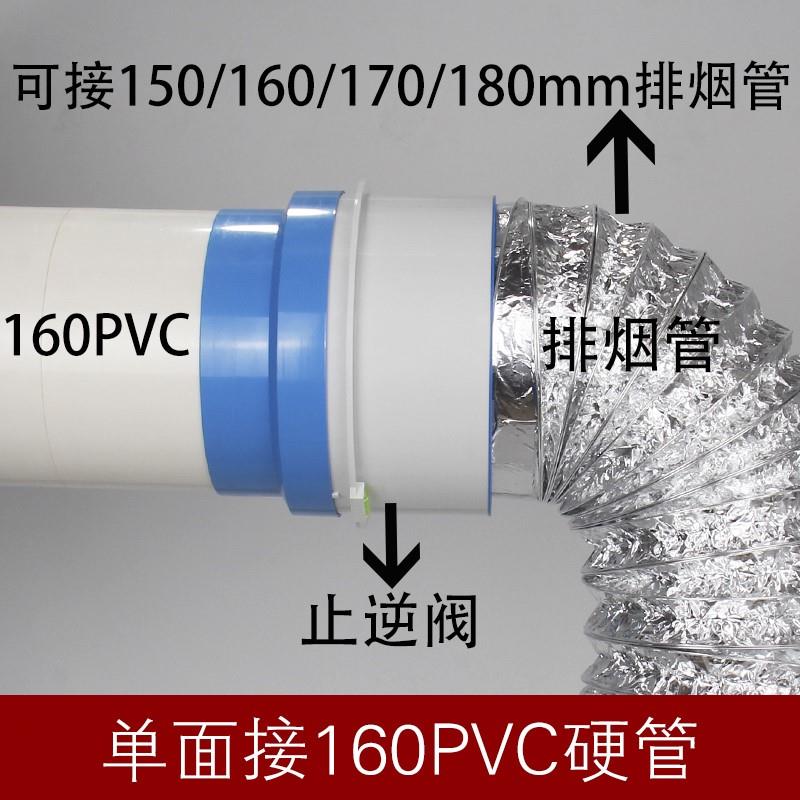pvc管道止回阀门逆止阀管内止风阀抽油烟机卫生间专用110自动160