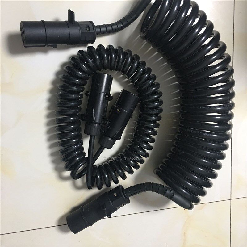 解放J6货车挂车线半挂车连接线束7芯螺旋线总成七孔插头插座
