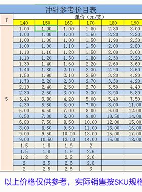 T冲针 SKH51冲头 SKD11冲针 冲压模冲头 6/6.5/7/7.5/8/8.5/9mm