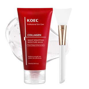 KOEC胶原蛋白夜间保湿透明撕拉面膜Collagen Night Warpping Mask