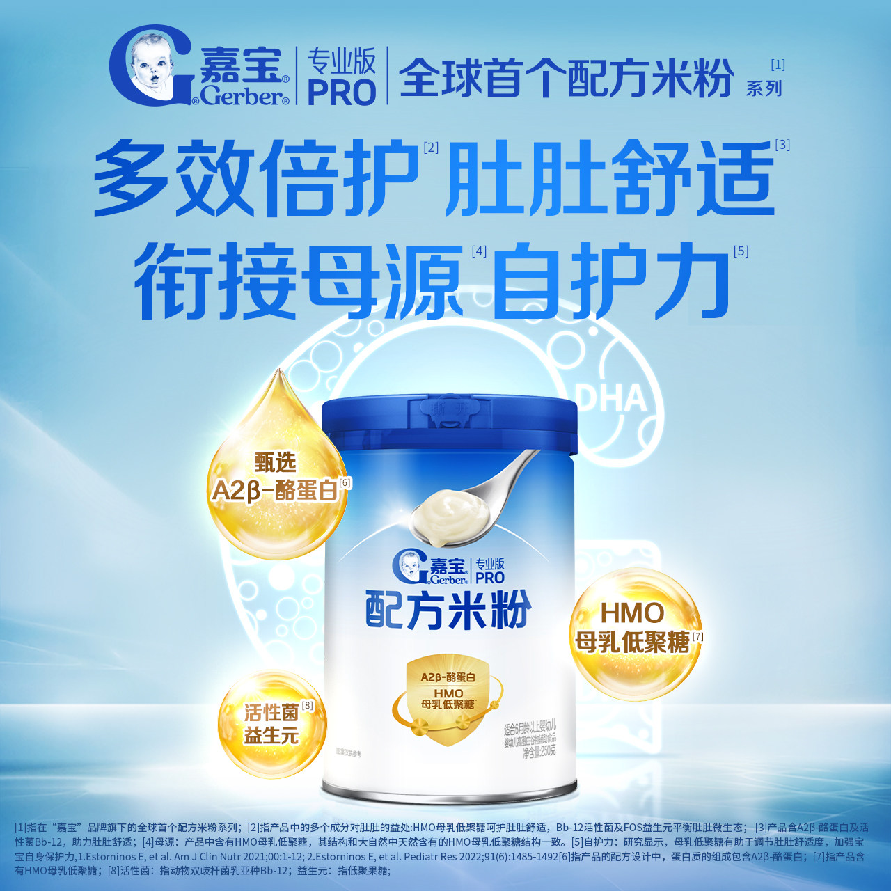 嘉宝配方米粉A2&beta;-酪蛋白HMO嘉宝高铁米粉辅食婴儿宝宝辅食6月+