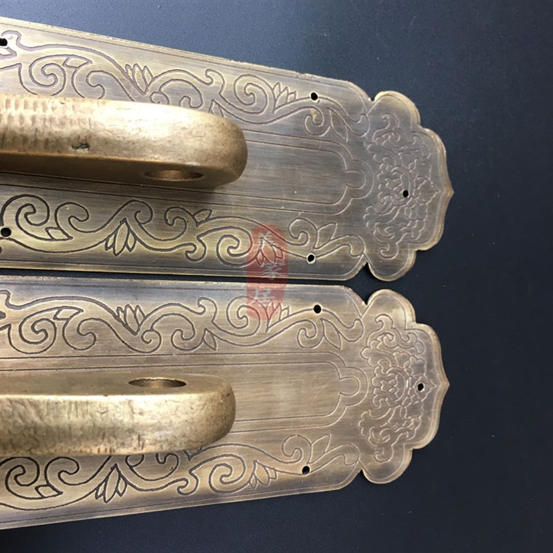 中式仿古纯铜家具五金铜配件大门直条长条拉手古建筑装修门条把手
