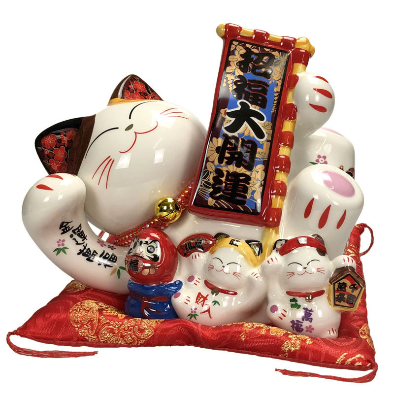 结婚创意礼品招财猫摆件家用客厅婚房装饰陶瓷存钱罐闺蜜开业礼物