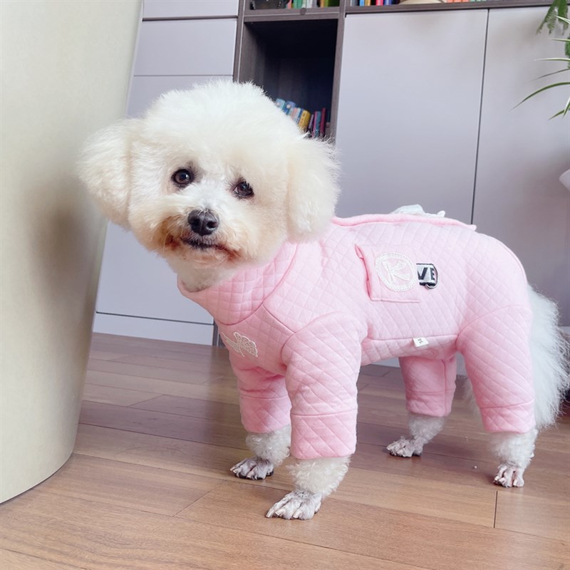 潮查利家宠物冬装加厚保暖棉衣泰迪比熊博美法斗犬短腿公主粉包肚