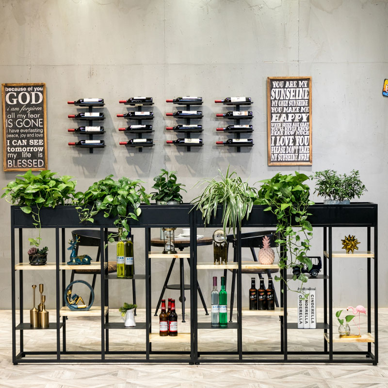 简约工业风铁艺办公室装饰柜咖啡餐厅客厅隔断植物架居家创意花架