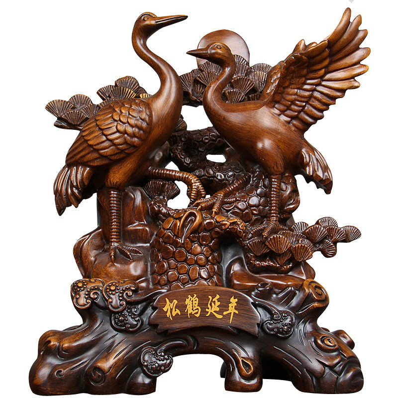 祝寿礼品送老人爷爷奶奶长辈7080大寿生日礼物仙鹤寿桃工艺品摆件