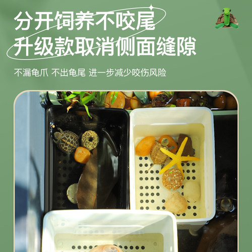 小乌龟苗隔离盒黑色白色乌龟发色盒幼龟龟缸饲养蛋龟鱼缸鱼苗孵化
