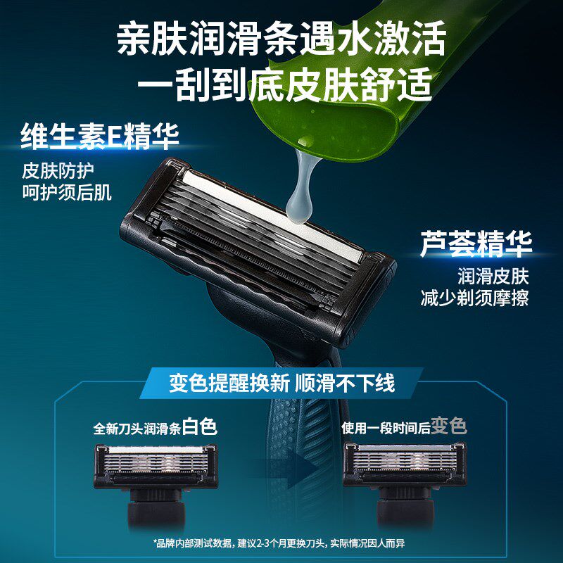 关二哥男士锋5滚轮刮胡刀剃胡刀手动刀片刮胡子胡须刀刮脸非电动