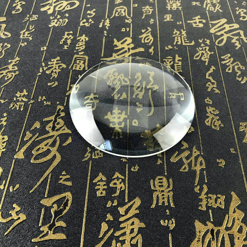 单凸放大镜光学玻璃镜片圆形平凸透镜高清19/37/50/60/100mm包邮