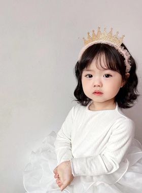 儿童宝宝周岁女孩生日头饰公主皇冠发箍帽拍照氛围感道具女童2岁