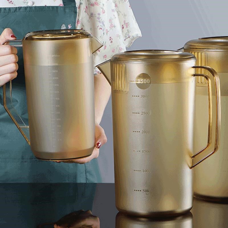 亚克力扎壶耐热泡茶冰水瓶茶色量杯超大容量5L奶茶店PC塑料冷水壶
