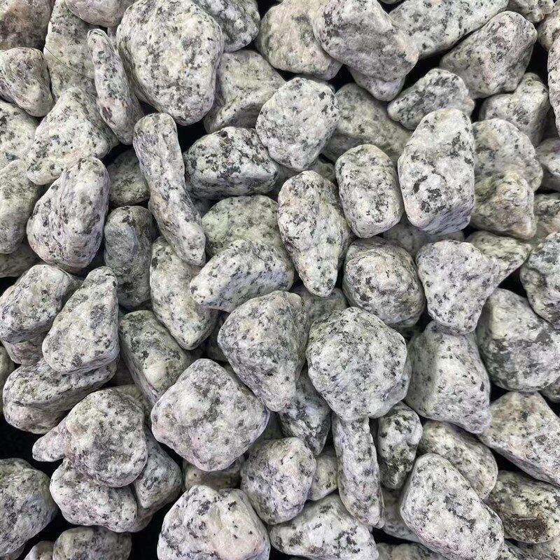 50斤黑白点芝麻灰鹅卵石花岗岩黑色碎石子芝麻白色石子枯山水造景