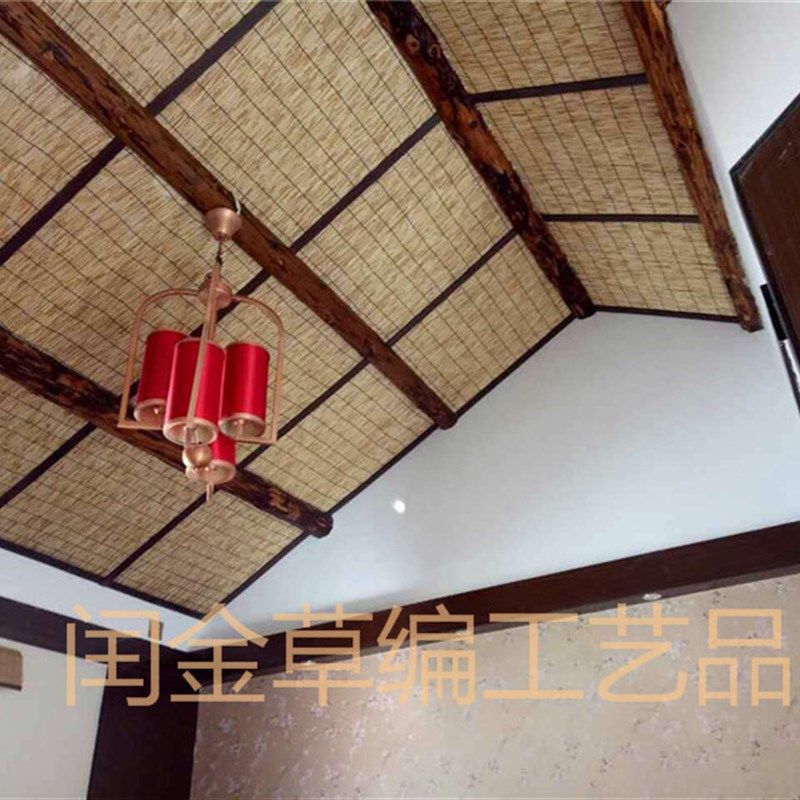 精编原色芦苇帘大卷30米墙面装饰遮阳帘店铺装修农家乐阳光房草席