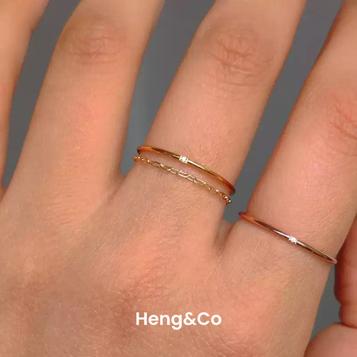 Heng&Co/爆推！独家1mm*极细小钻戒迷你碎钻锆石戒指女单钻戒子