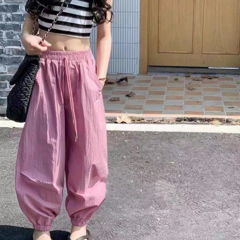女童工装裤夏季新款2024中大童洋气防蚊裤儿童宽松休闲裤长裤薄款