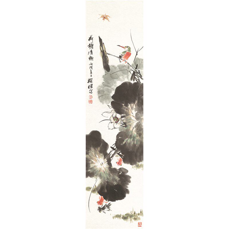 陈葆棣花鸟四条屏国画办公客厅书房卧室装饰画芯高清宣纸微喷打印