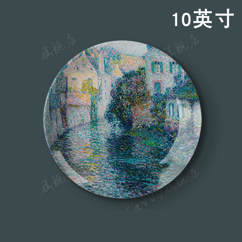 10英寸亨瑞塞蒂纳油画陶瓷盘子客厅餐厅酒店装饰品挂盘墙饰摆件