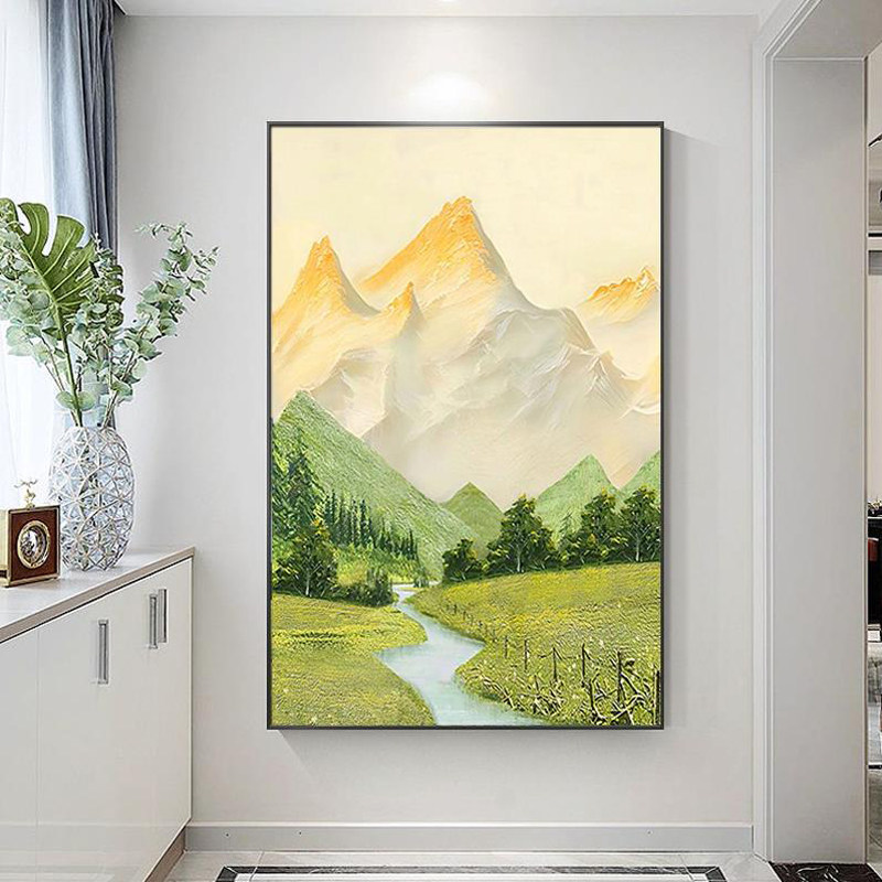 抽象艺术山水画金山装饰画客厅沙发背景墙挂画玄关画大尺寸落地画