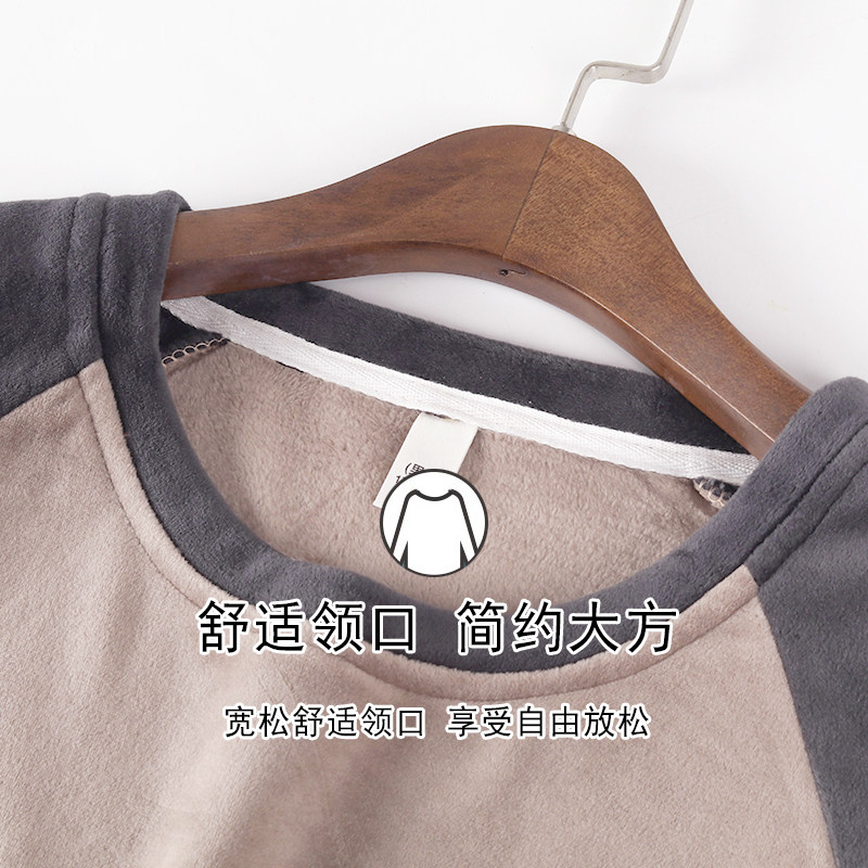 海岛绒睡衣男秋冬加厚加绒套头2021新款春秋薄款珊瑚绒家居服套装