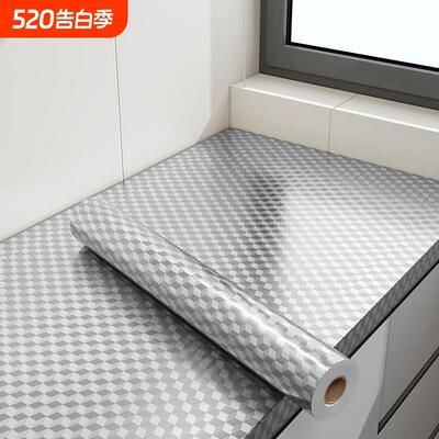 厨房防油贴纸防火耐高温墙贴防水自粘橱柜台面锡箔纸防潮桌面墙面