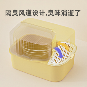 萌尾猫砂盆全封闭走廊式防外溅超大号猫砂盆特大猫厕所屎盆子防臭