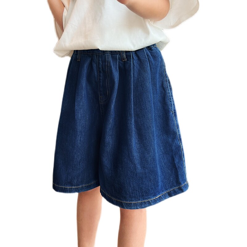 女童牛仔短裤宽松薄款2023夏季新款中大童休闲五分裤外穿软短裤子