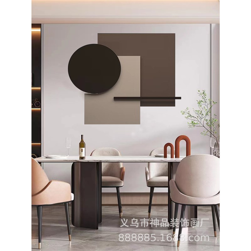 北欧简约圆形轻奢装饰画入户玄关沙发客厅卧室背景墙挂画极简