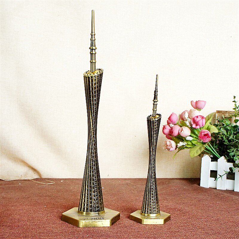 世界建筑名胜广州塔模型金属工艺品小蛮腰摆件礼品旅游纪念品包邮