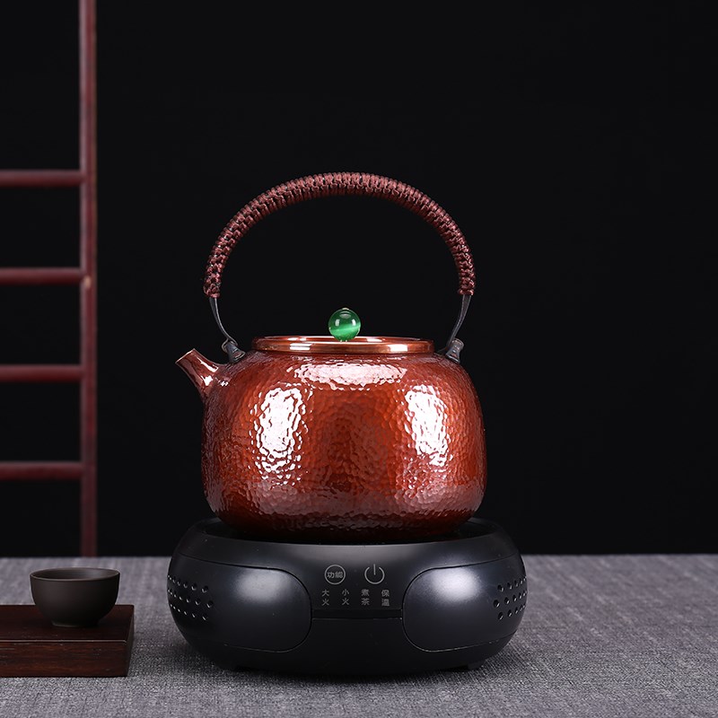 1.6L大容量一片造紫铜烧水壶口打出烤色一体铜壶送礼节日礼品茶壶