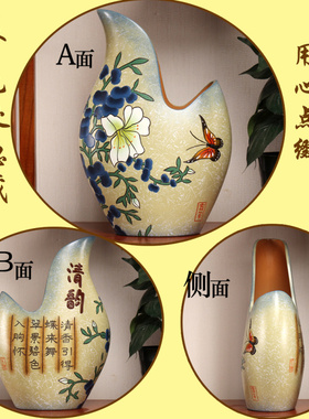 新中式陶瓷餐厅电视柜装饰品冰箱隔断橱柜展示酒柜茶叶架客厅摆件