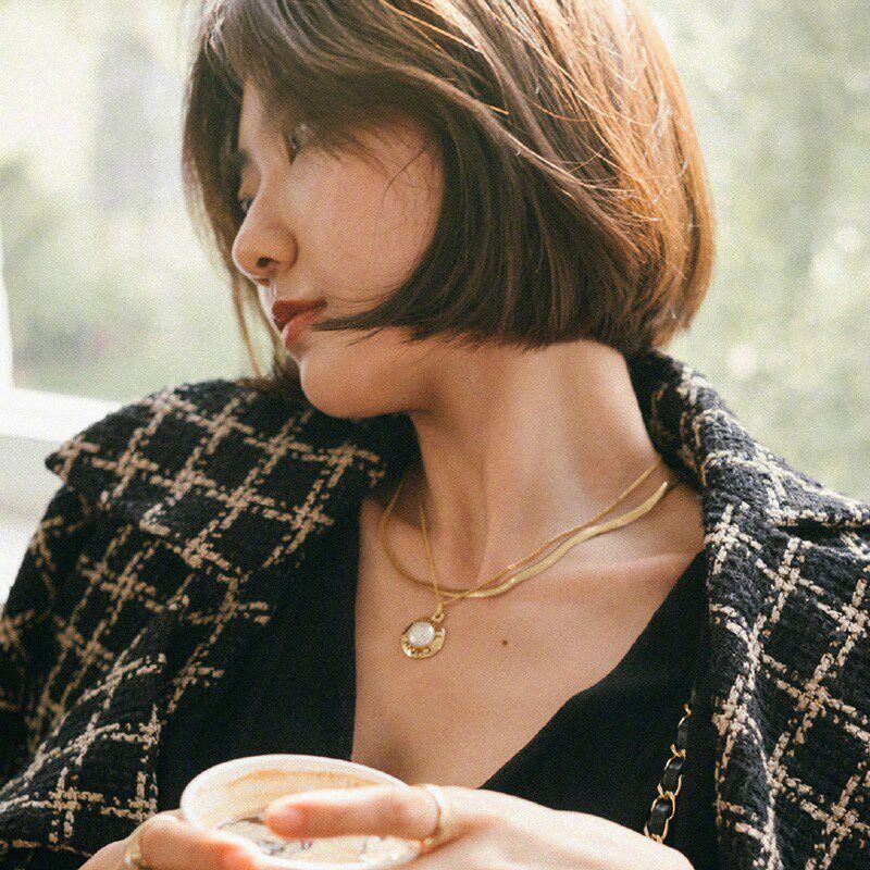 Doro朵兰轻奢素链不掉色简约小众颈链高级感女项链锁骨链