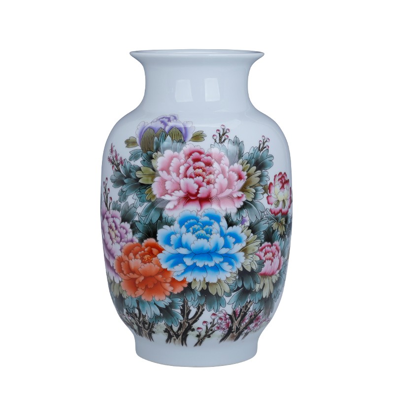 广口富贵竹花瓶摆件水养大号客厅电视柜博古架插花陶瓷装饰品摆设