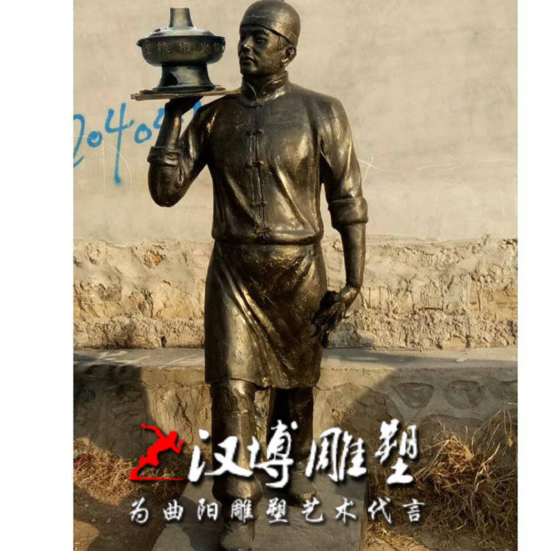 玻璃纤维彩绘卡通迎宾人物雕塑户外酒吧饭厅门口迎宾人物装饰定制