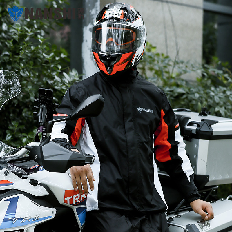 蓝狮雨衣雨裤套装男薄款外送骑手雨服机车全身防水两件式骑行雨衣