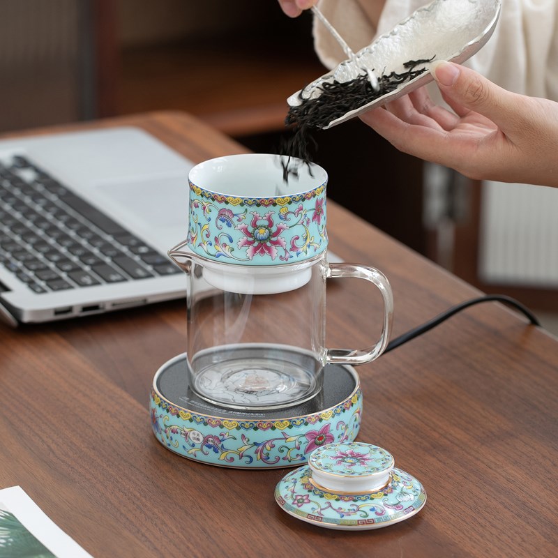 玻璃杯花茶杯茶水分离带把手过滤泡茶杯办公室家用加厚保温水杯子